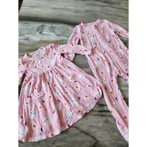 Angel Dear Pink Halloween Ghost Bamboo Dress 6-12M & Sleeper 9-12M Set